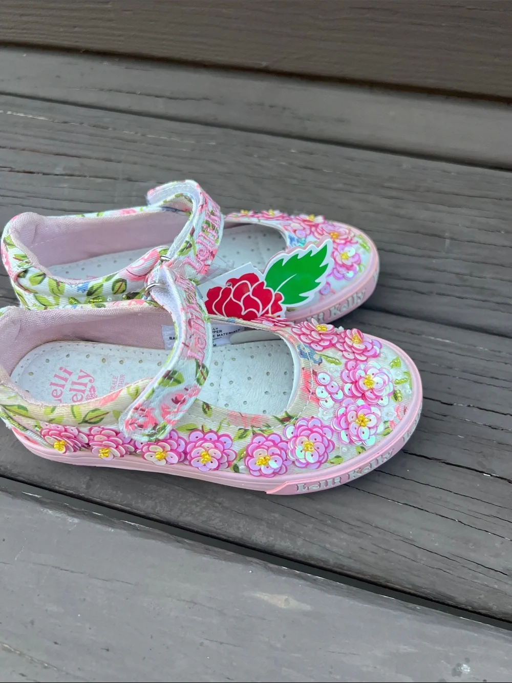 Lelli Kelly Pink Floral Mary Jane Kids Shoes